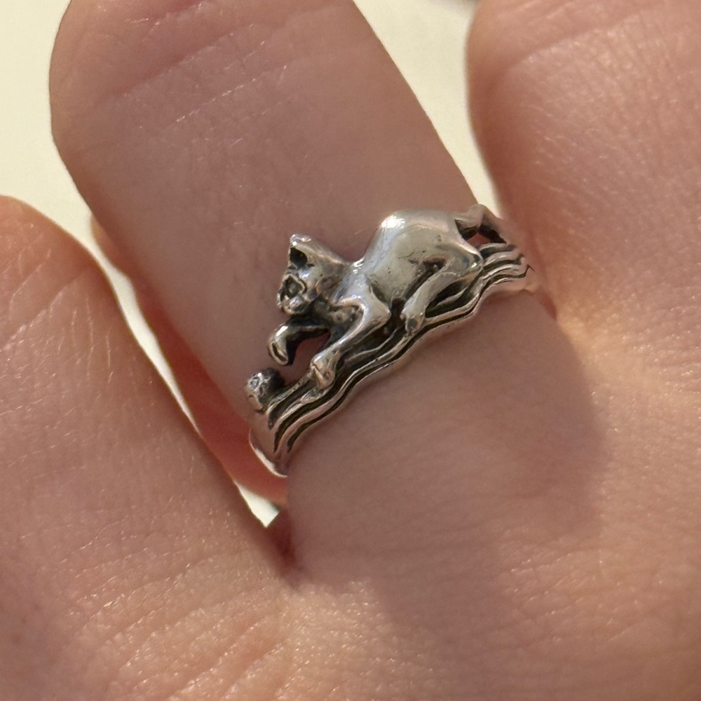 Sterling Silver 925 Cat Wrap Ring – Size 6.5